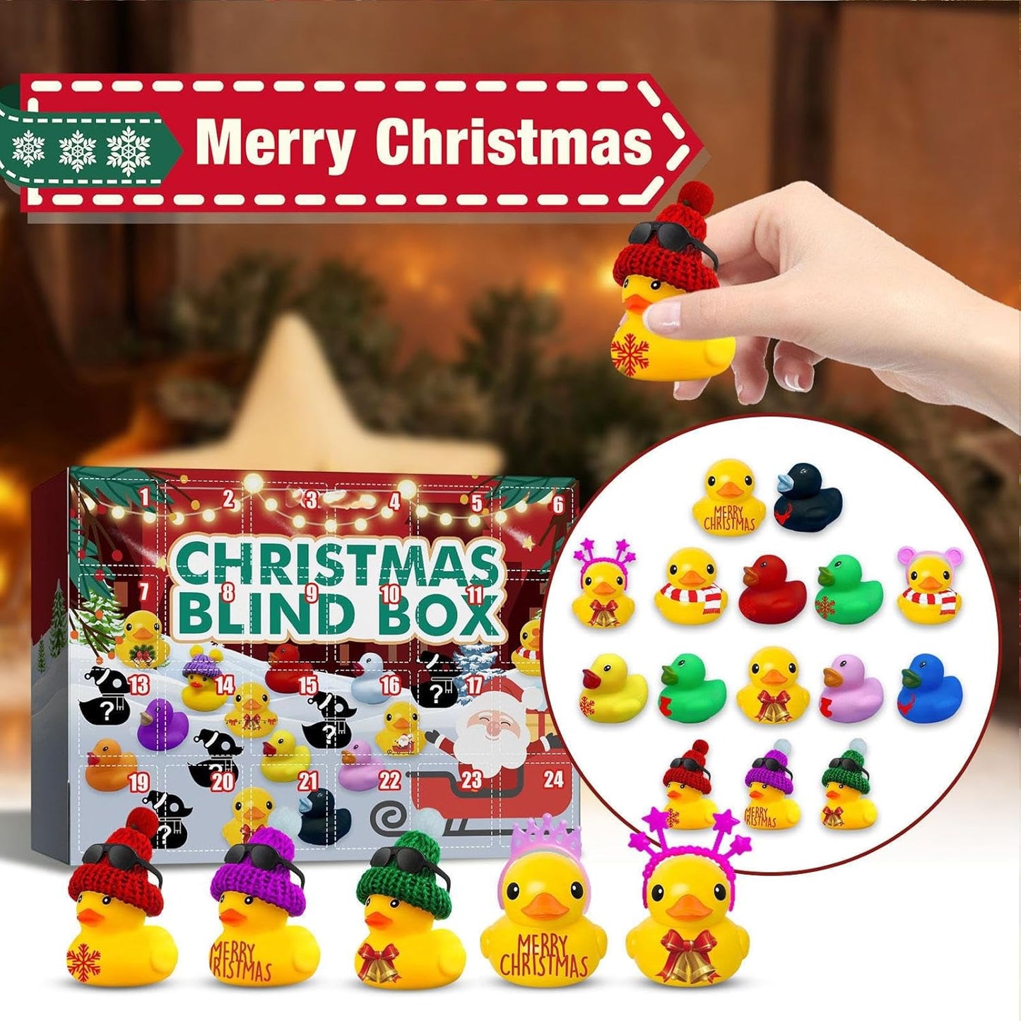 Christmas Rubber Duck Advent Calendar – 24 Days Countdown with Surprise Toys