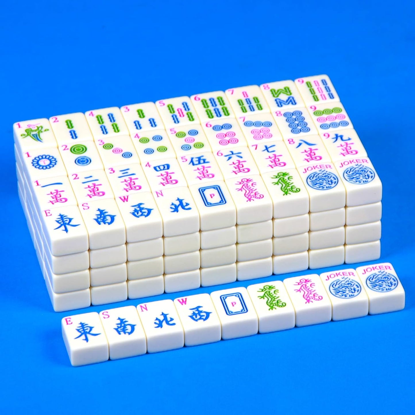Pink American Mahjong Set – 166 Premium Tiles, 1.2-Inch Food-Grade Melamine Material