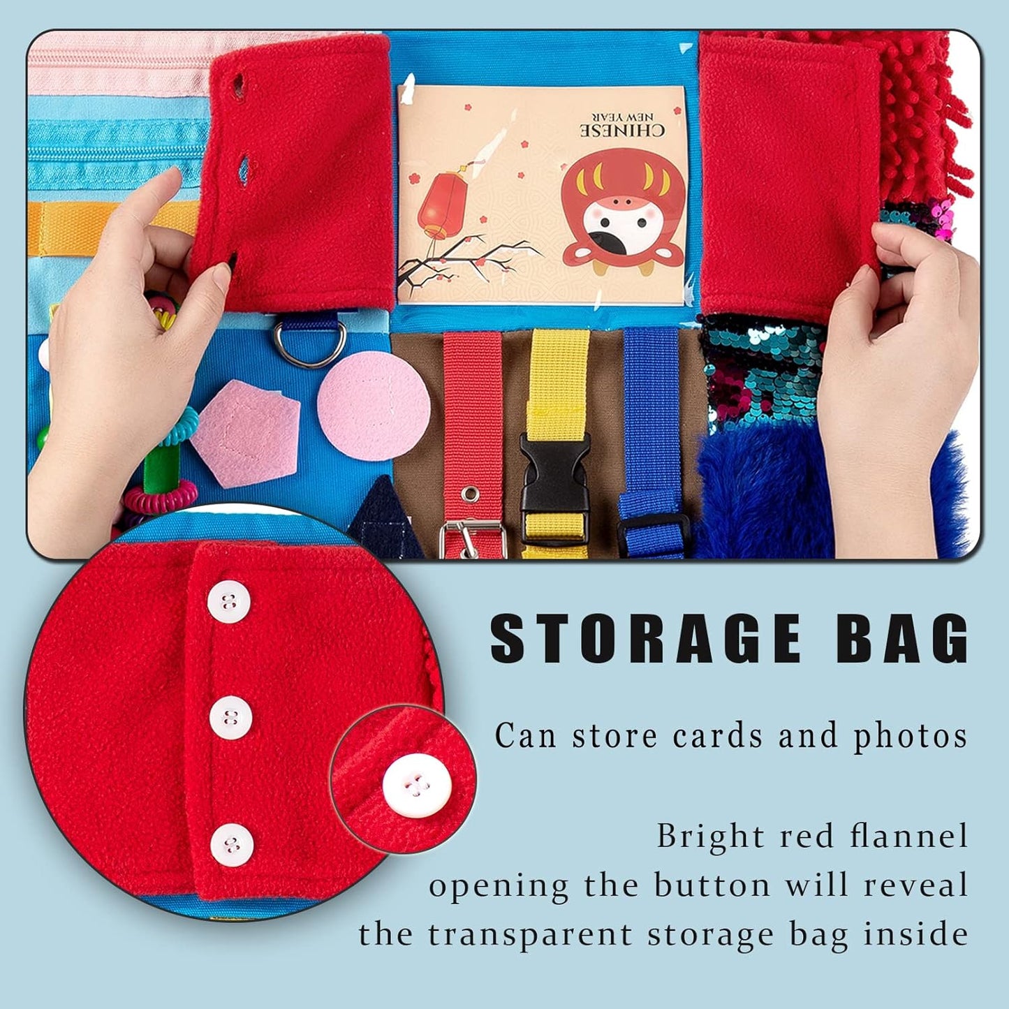 Fidget Blanket for Elderly – Dementia, Alzheimer's, and Autism Sensory Blanket for Anxiety Relief