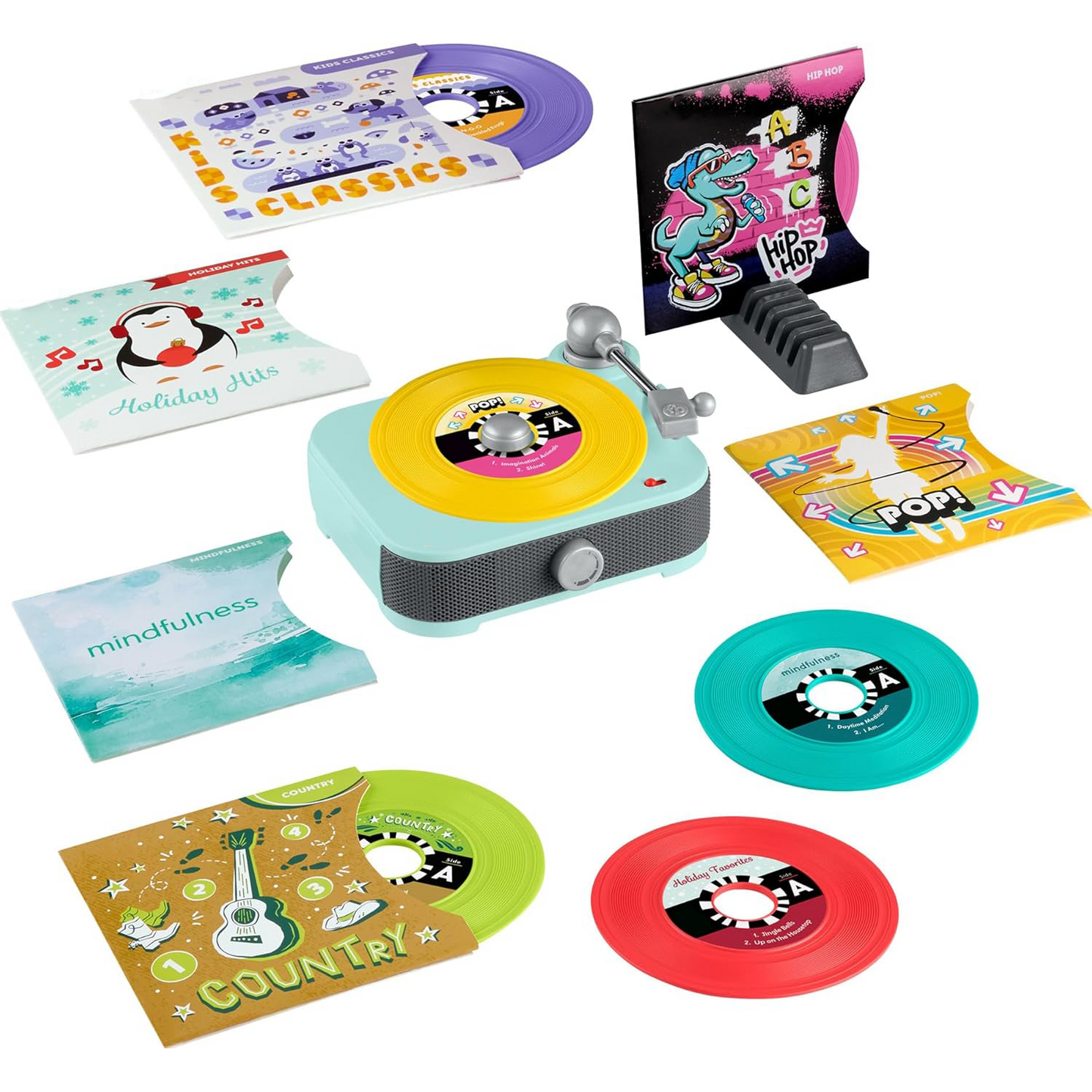 Deluxe Musical Record Player Toy – Retro Turntable with 6 Double-Sided Albums