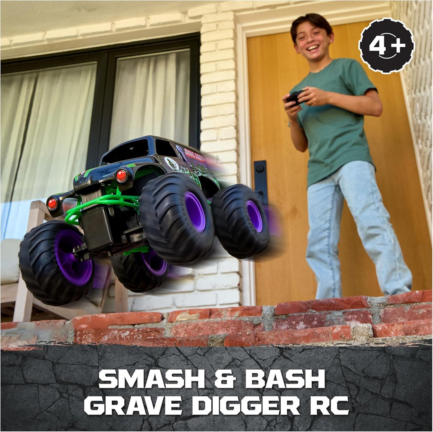 1:15 Scale RC Monster Truck – Grave Digger Remote Control Toy with Crash