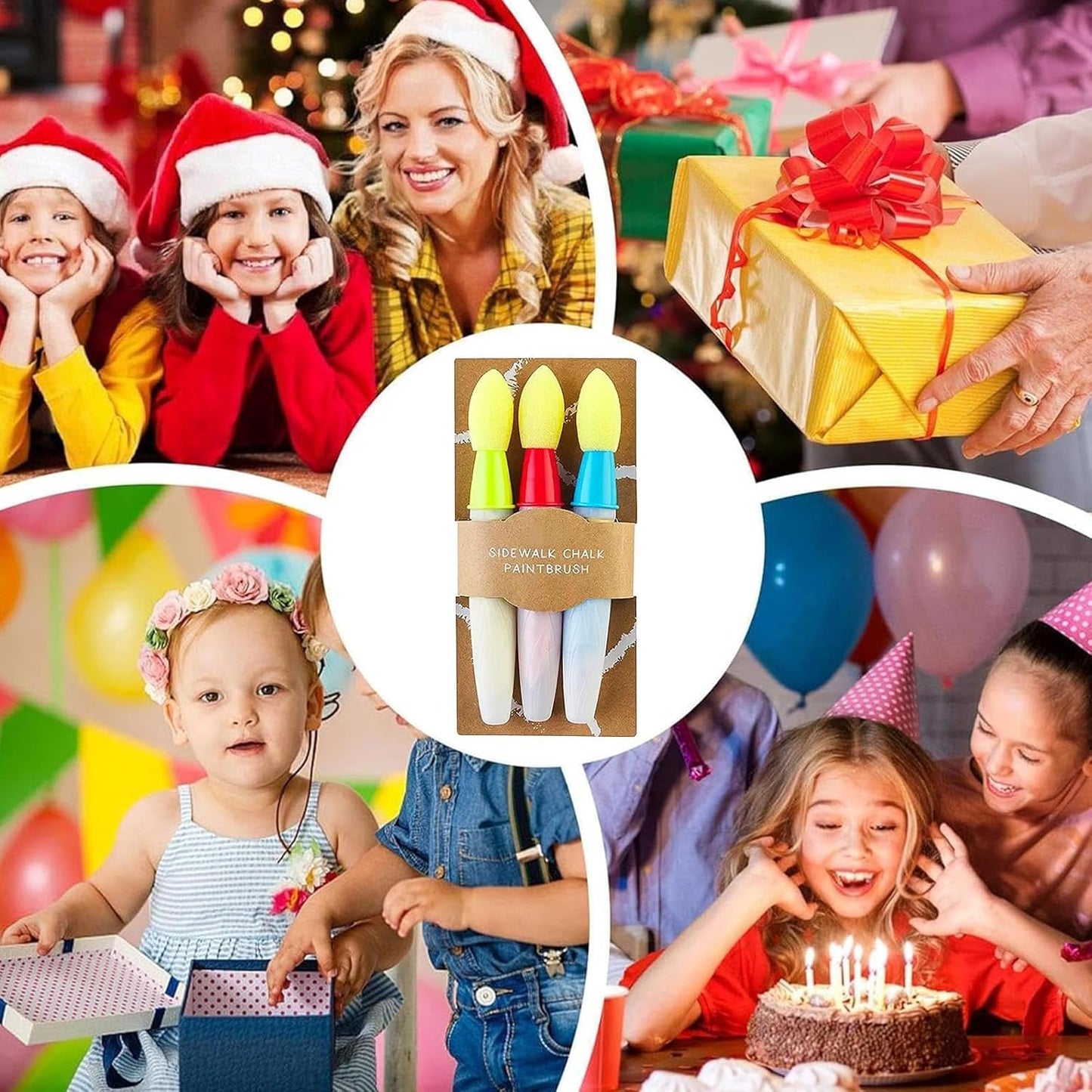 Sidewalk Chalk Paint Brush Set – Washable Outdoor Liquid Chalk for Kids