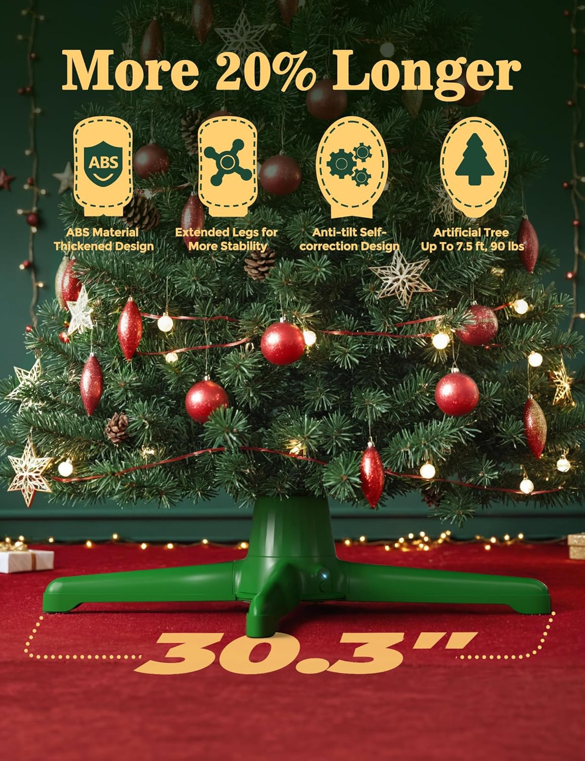 Upgraded Rotating Christmas Tree Stand – UL Certified with Remote Control