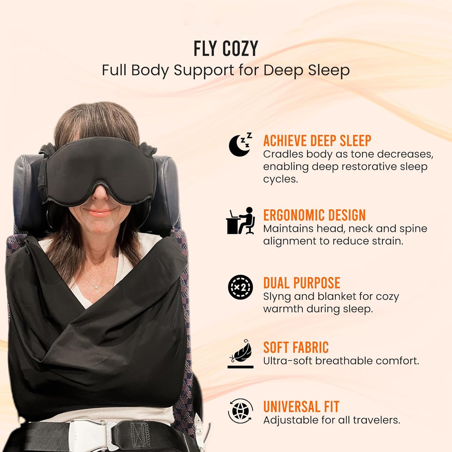 3-in-1 Travel Sleep Support System – Memory Foam Neck Pillow, Adjustable Eye Mask