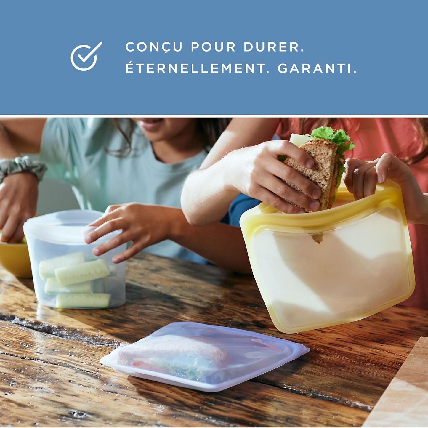 Reusable Silicone Food Storage Bags – Leak-Proof, Eco-Friendly, 2 Pack