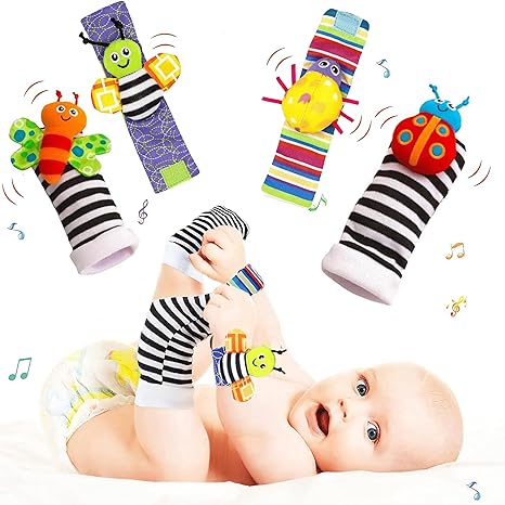 Baby Rattle Socks & Wrist Rattles – Developmental Sensory Toys for Infants