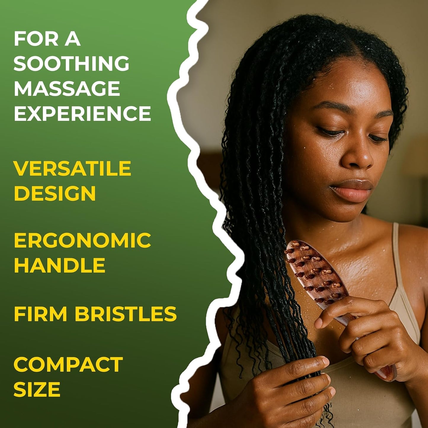 Natural Sandalwood  Brush – Ergonomic Dreadlock & Twist Brush