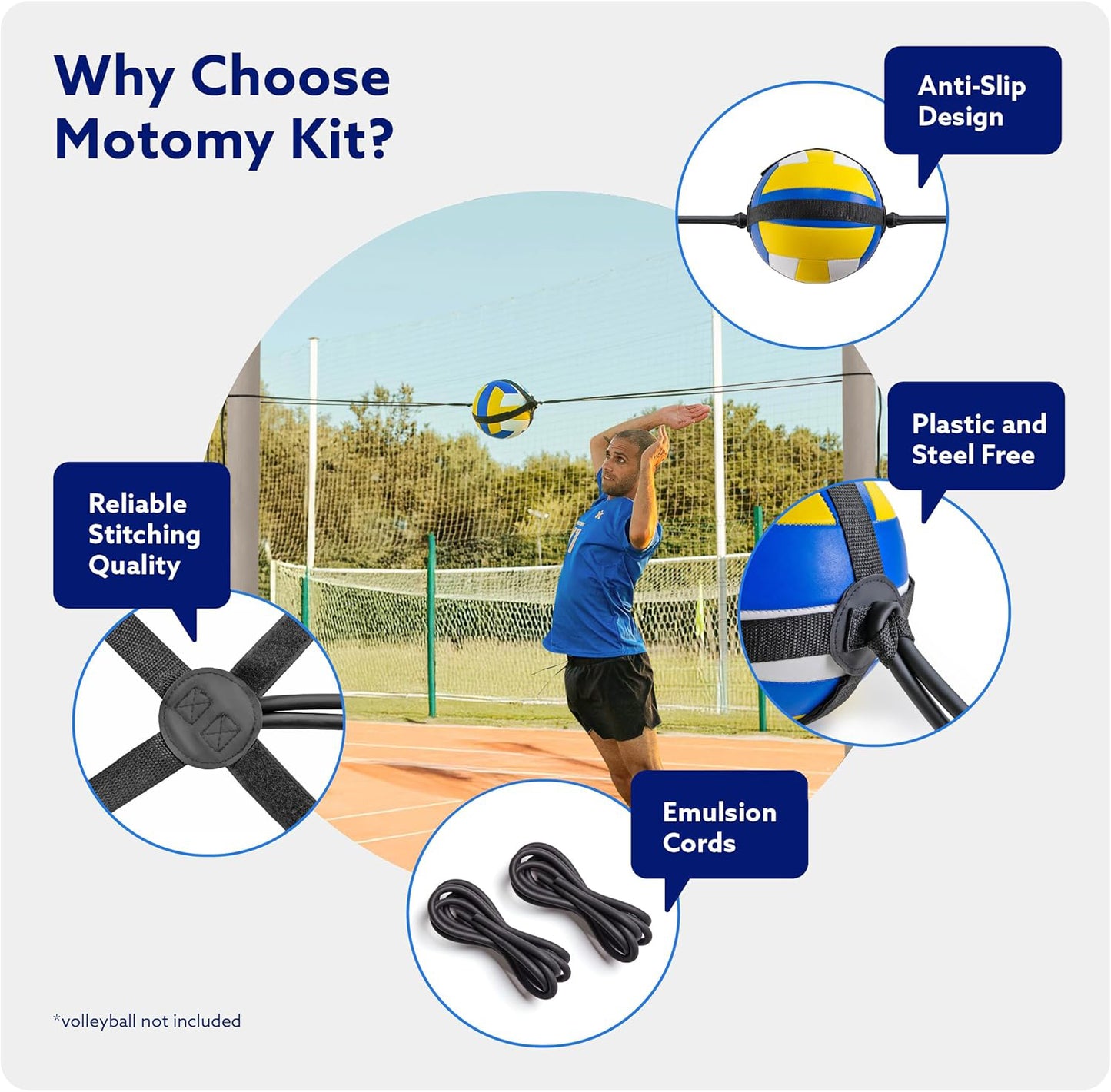 Volleyball Training Aid – Solo Rebound Trainer for Serving, Spiking, Setting & Passing