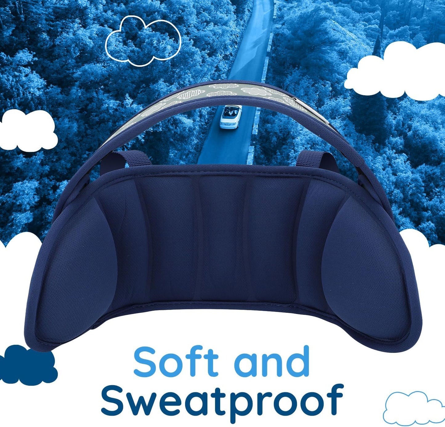 Child Head Strap for Car Seat – Adjustable Polyester Carseat Head Support for Toddlers