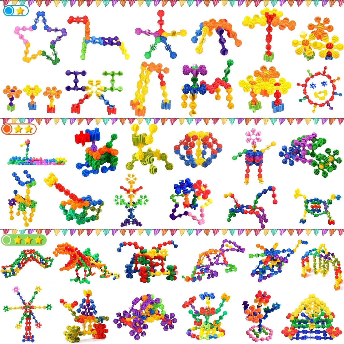 STEM Interlocking Building Blocks – 120 PCS Educational Gear Set for Creative Play