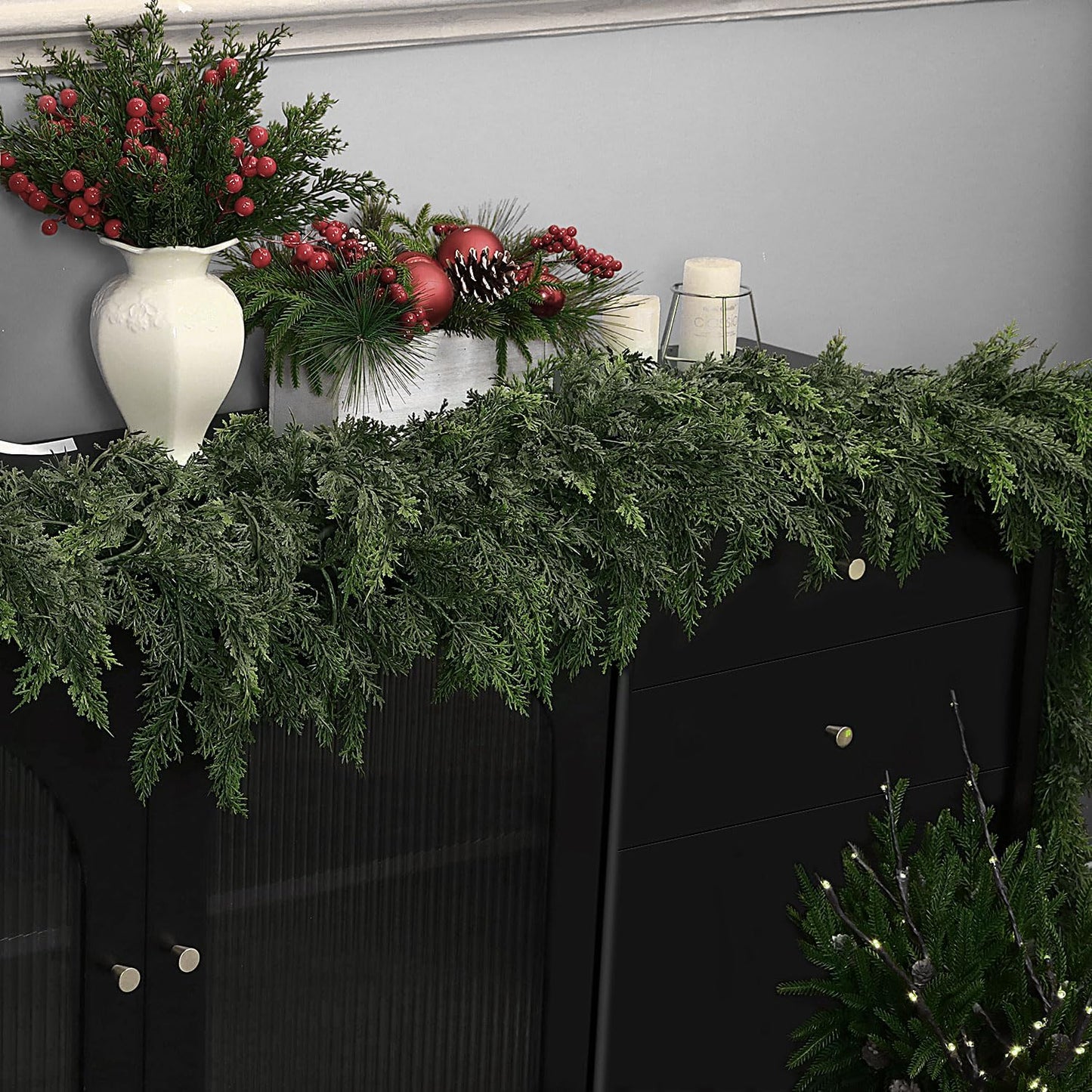 6ft Artificial Cedar Garland – Lush and Realistic Holiday Greenery