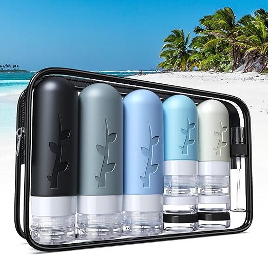 18-Piece Travel Toiletry Bottle Set – TSA Approved | Leak-Proof Silicone Containers & Multi-Functional Travel Accessories