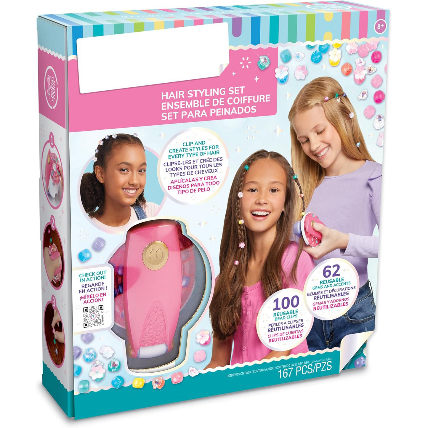 Glam Hair Styling Set – Reusable Beads &amp; Clips for Creative Hairstyles