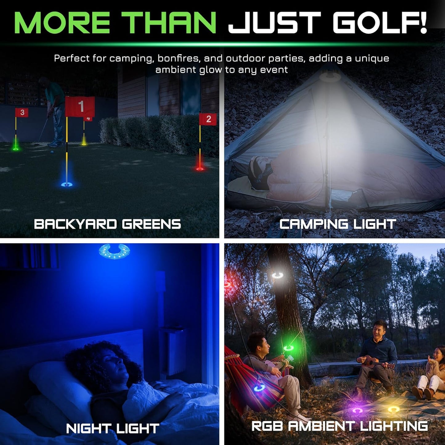 Rechargeable LED Golf Hole Lights – Waterproof Remote-Control Cup Lamps