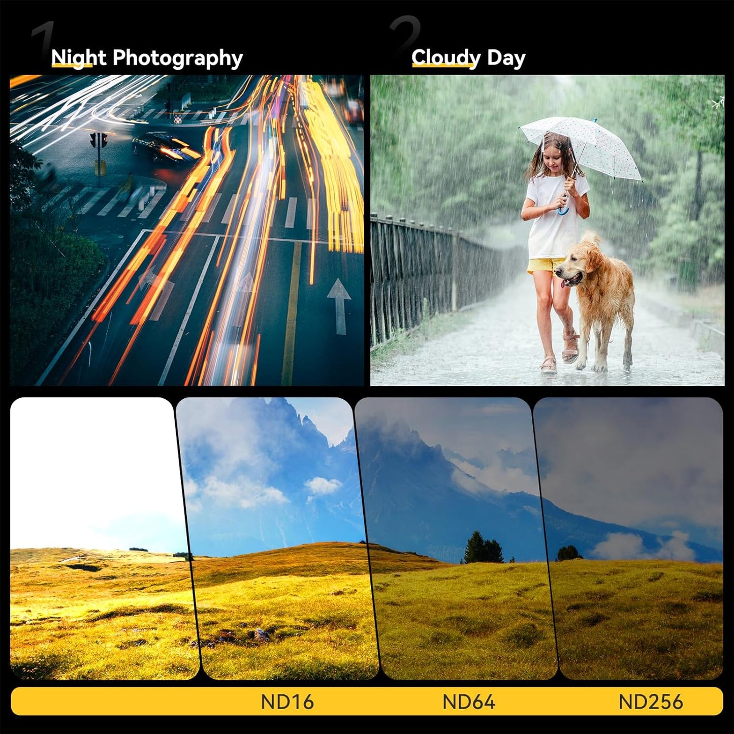 PK-03 ND Filter Set for DJI OSMO Pocket 3 – ND16, ND64, ND256 Magnetic Filters