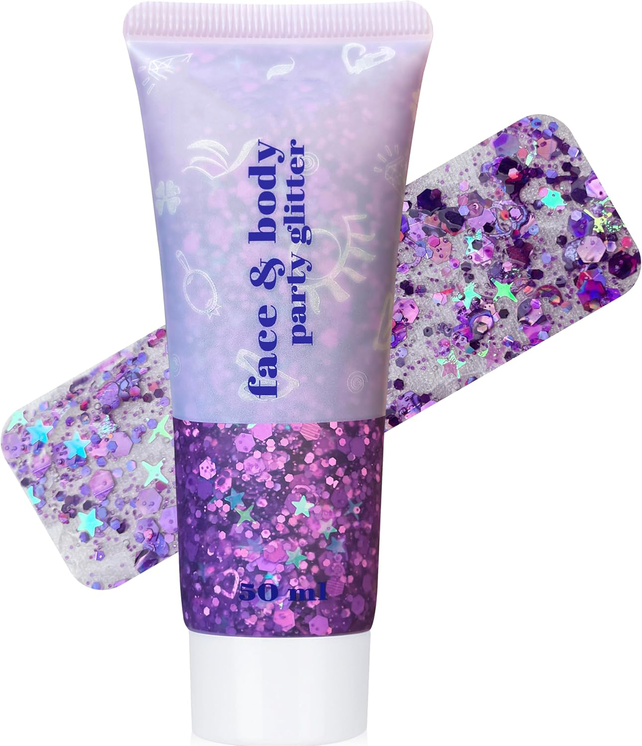 White Body Glitter Gel – Sparkling Festival & Party Accessory