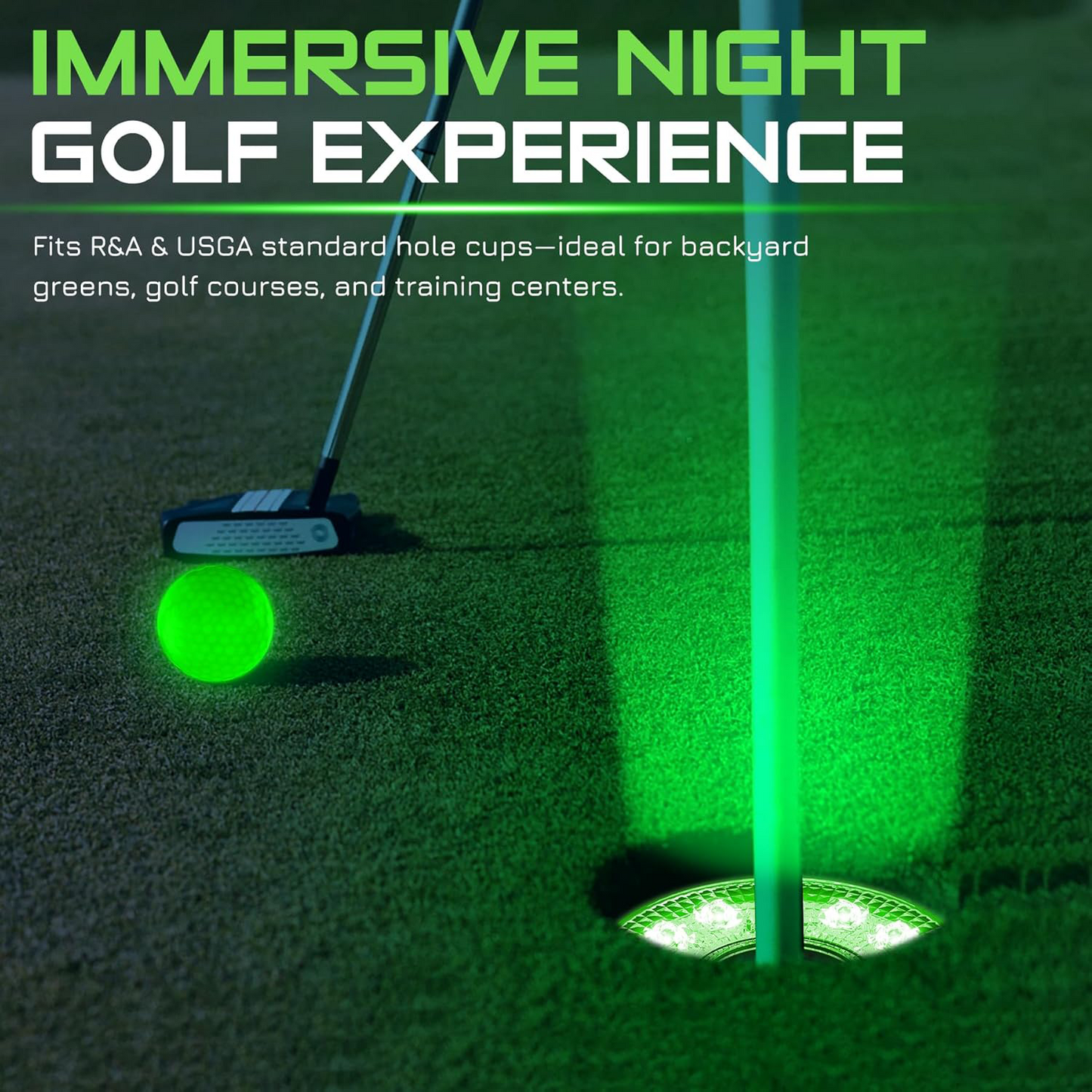Rechargeable LED Golf Hole Lights – Waterproof Remote-Control Cup Lamps