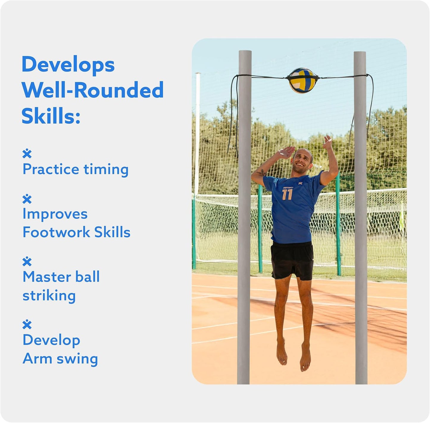 Volleyball Training Aid – Solo Rebound Trainer for Serving, Spiking, Setting & Passing