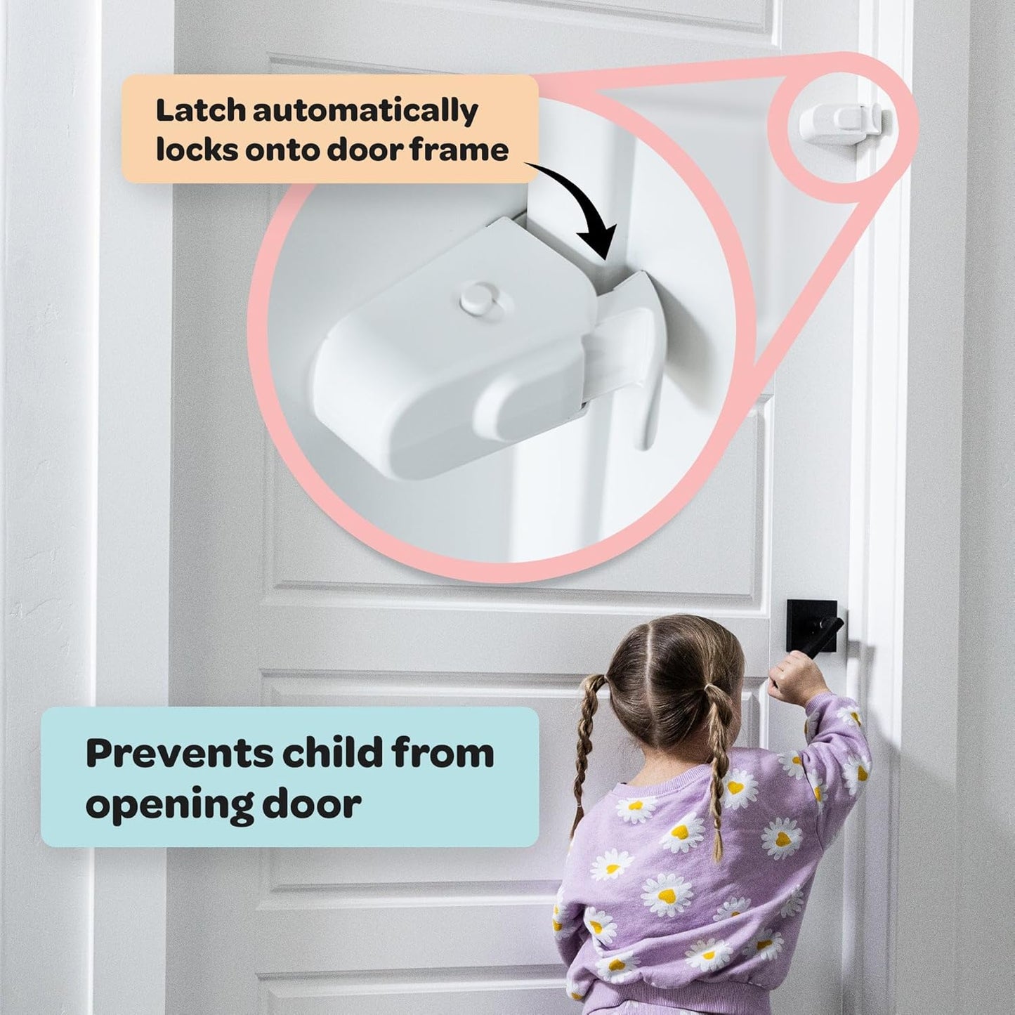 Snap-On Childproof Door Lock – No Tools or Adhesives Needed