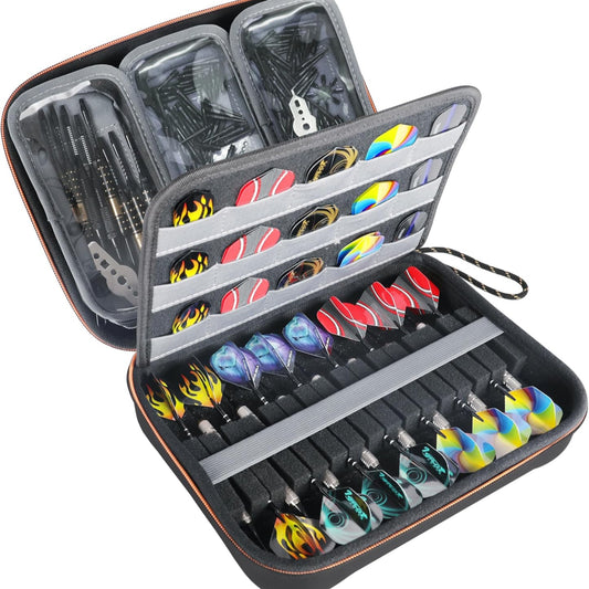 XL Semi-Hard Shell Dart Case – Protective Storage for 15-Piece Dart Set & Accessories
