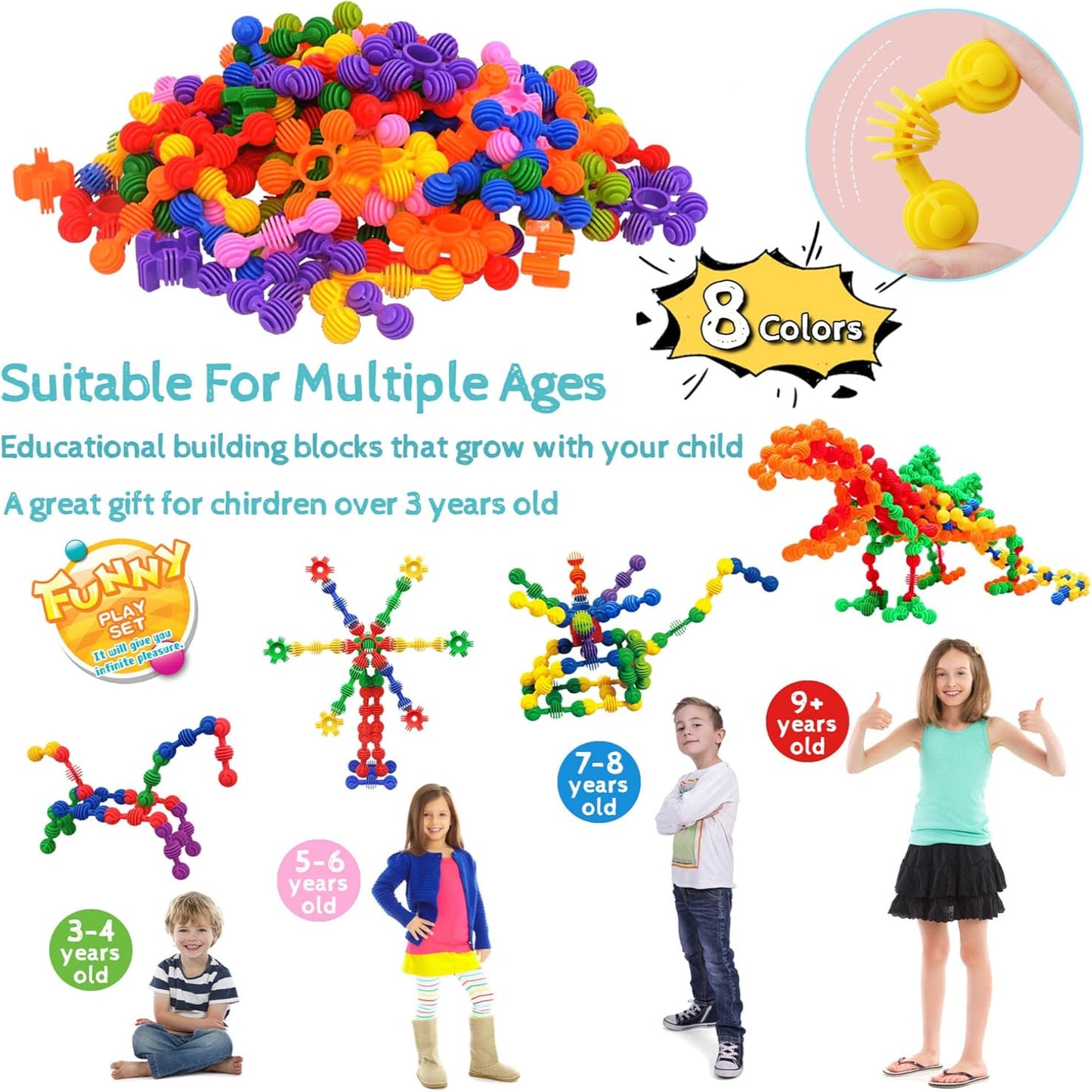 STEM Interlocking Building Blocks – 120 PCS Educational Gear Set for Creative Play