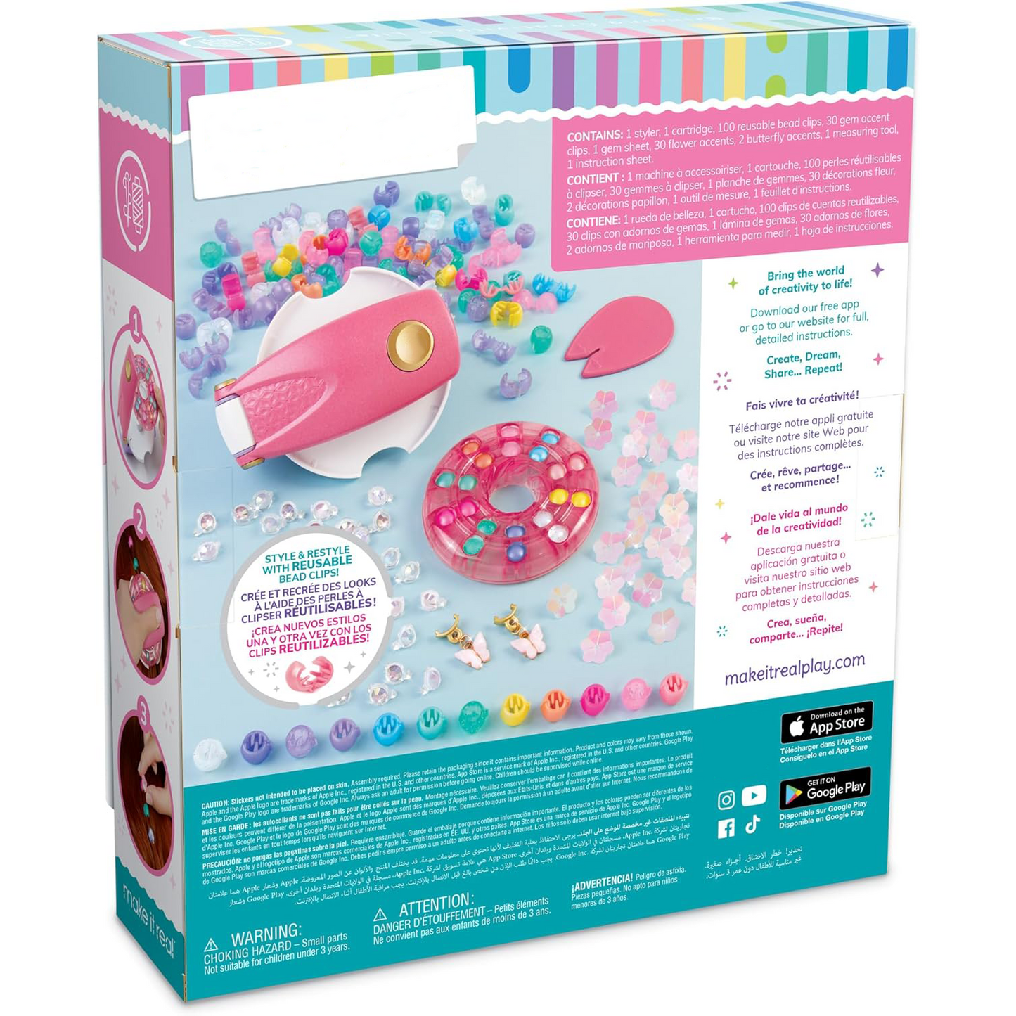 Glam Hair Styling Set – Reusable Beads &amp; Clips for Creative Hairstyles