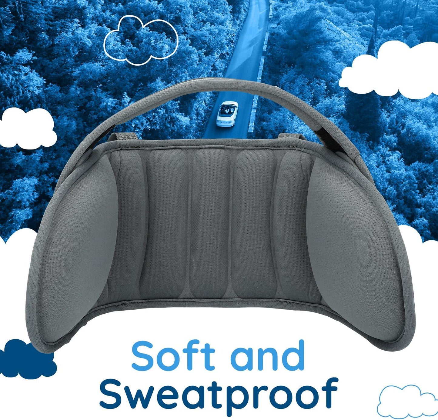 Child Head Strap for Car Seat – Adjustable Polyester Carseat Head Support for Toddlers