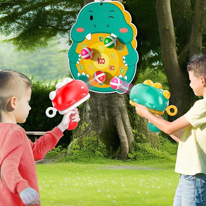 Outdoor Dinosaur Dart Shooting Game – For Kids Ages 3-7 | Dual Play Modes for Indoor & Outdoor Fun