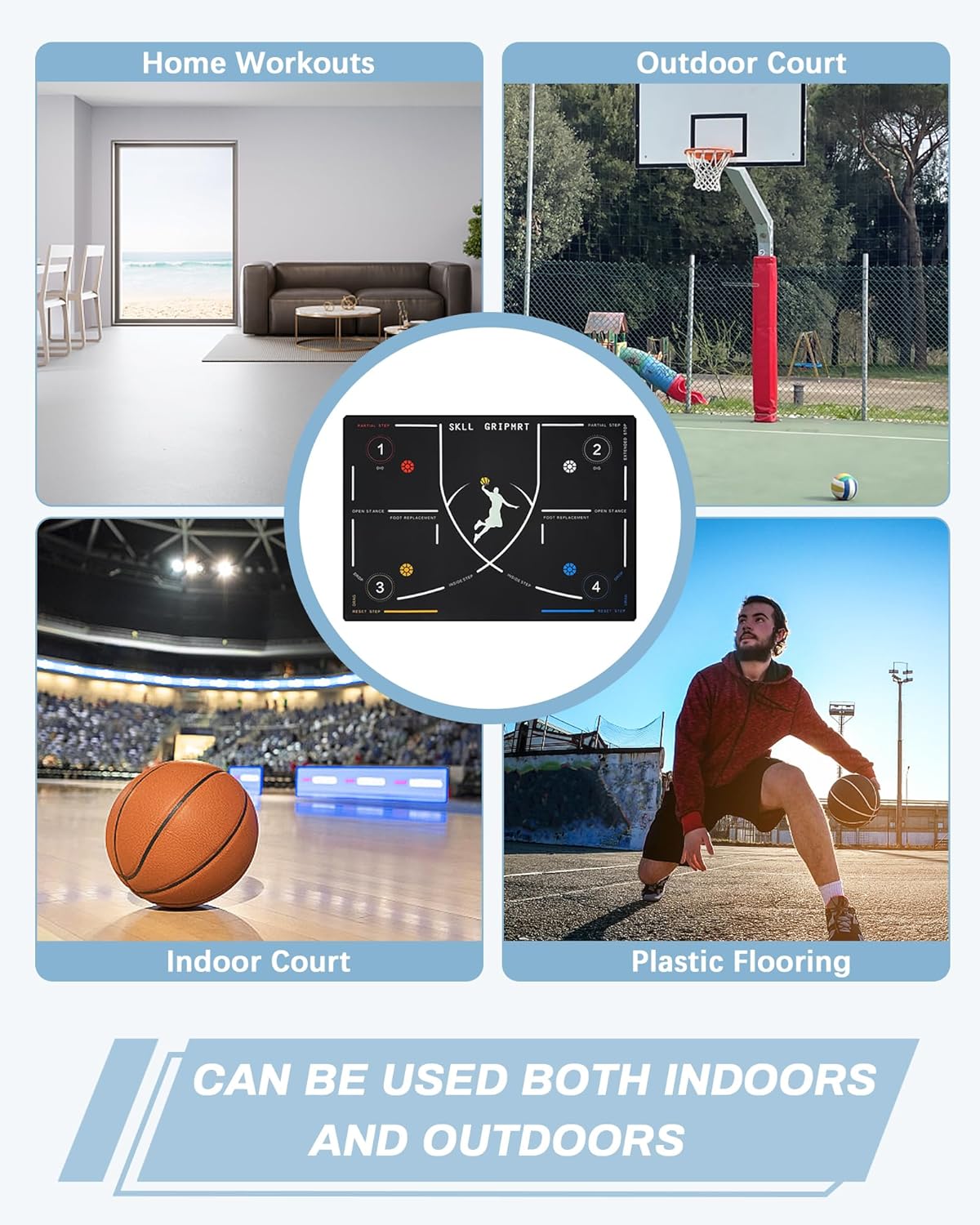 Portable Basketball Footwork Training Mat – Agility and Coordination Mat for All Skill Levels