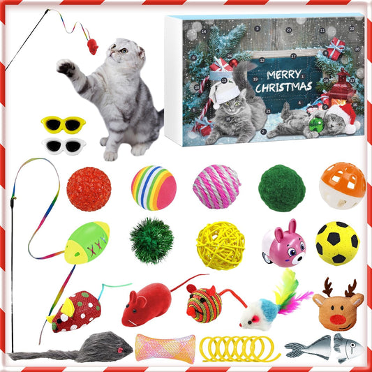 Cat Advent Calendar Deluxe Set – 24 Interactive Toys with Collar & Cat Wand