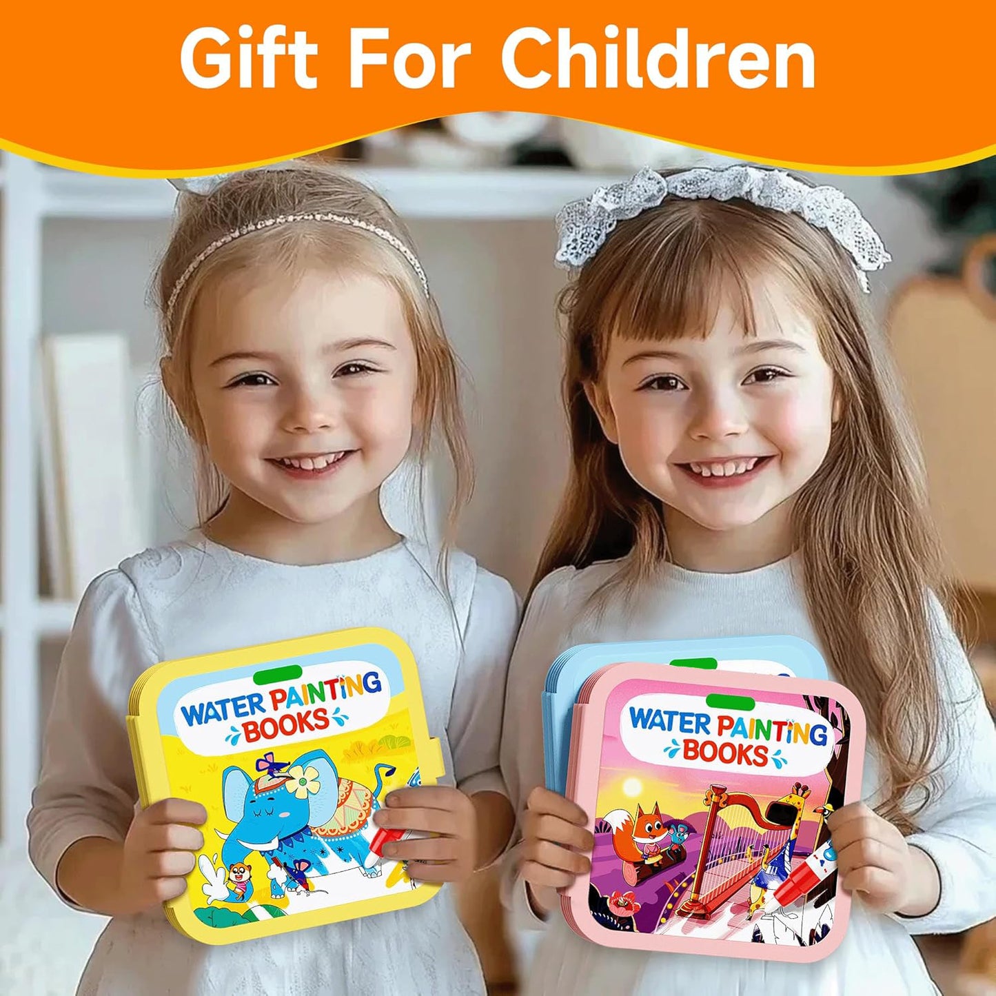 Reusable Water Coloring Book for Kids – 3 Pack Magic Water Drawing Books with Water Pens