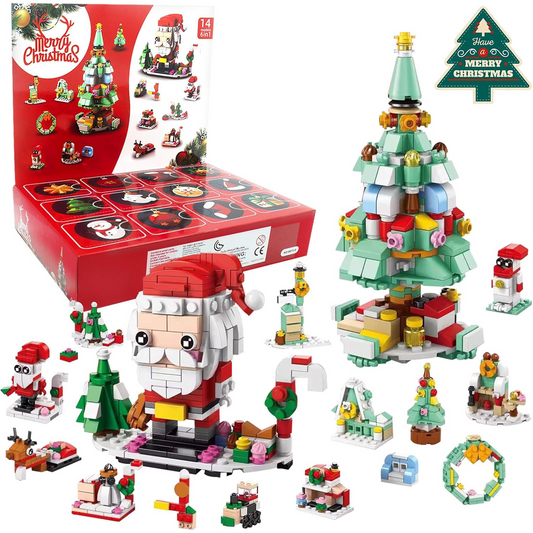 2025 Christmas Advent Calendar – 6-in-1 Santa & Tree Building Blocks