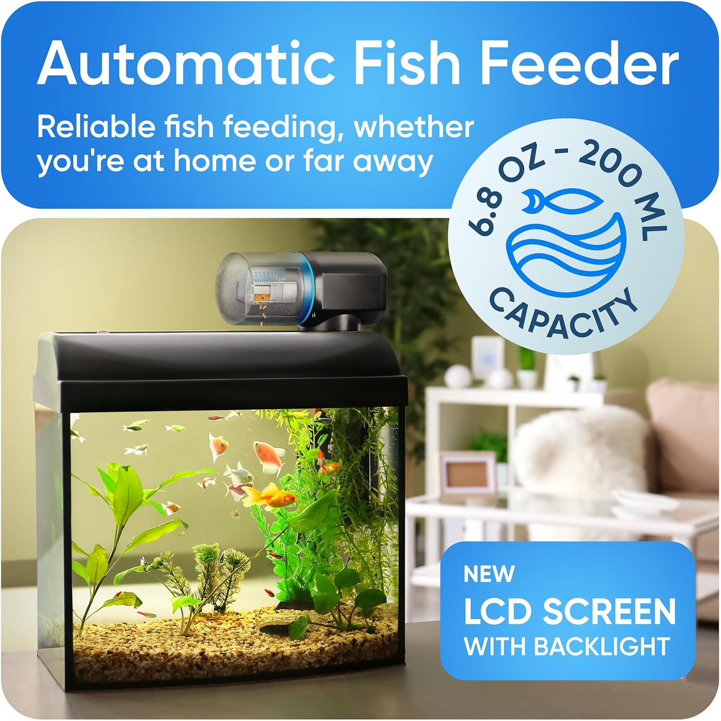 Automatic Fish Feeder – 2025 Smart Feeder with Timer for Aquariums & Ponds