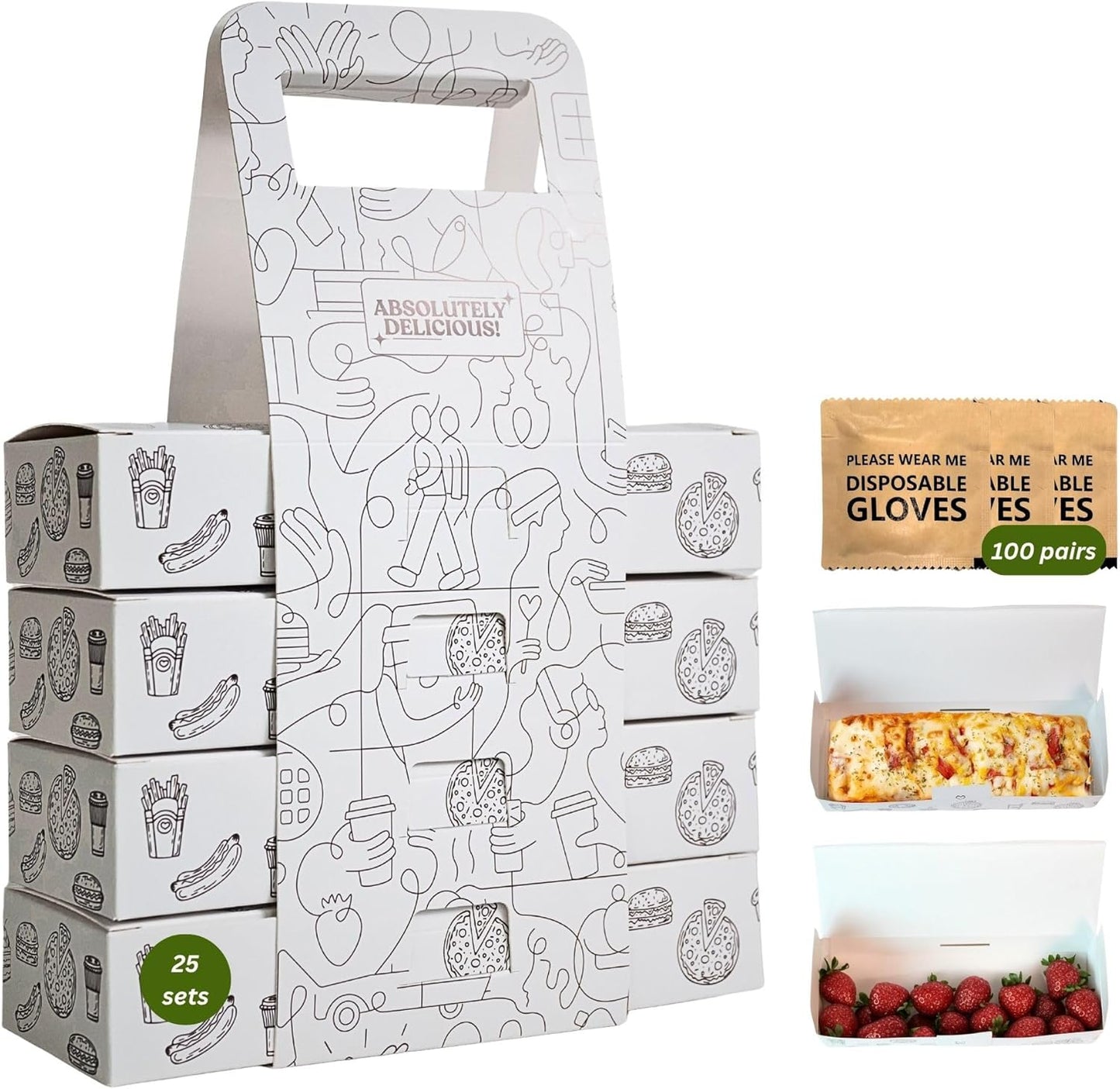 10-Pack Kraft Paper Pastry Boxes with Lids Leak-Proof, Microwave Safe, Stackable