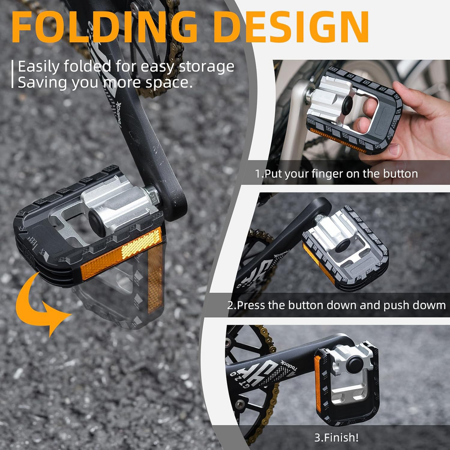 Folding Bike Pedals – Lightweight Aluminum with Reflectors & Anti-Slip Design