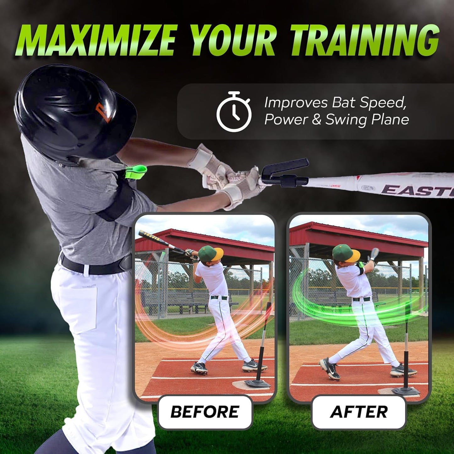 Baseball/Softball Swing Trainer – Batting Training Equipment | Improve Swing Technique & Become a Better Hitter
