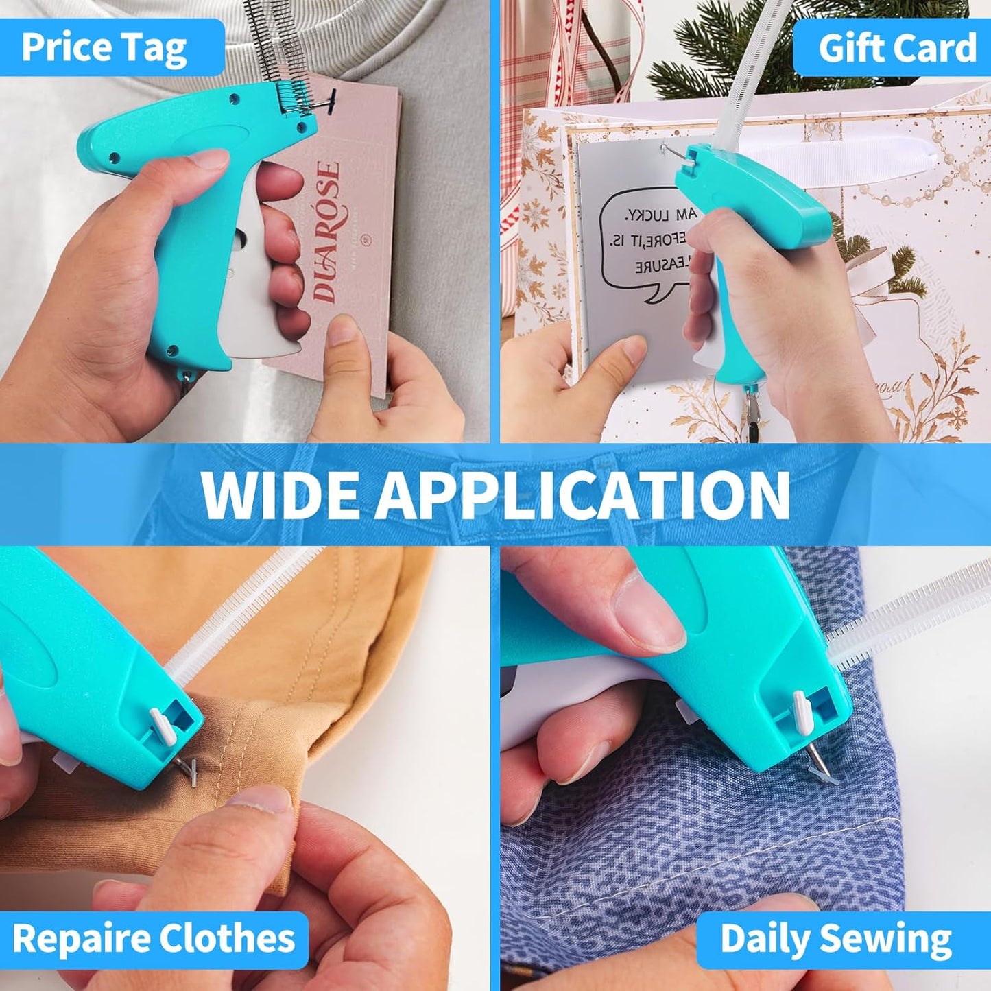 Quick Sewing Tag Gun – Mini Hemming Tool with 2000 Fasteners