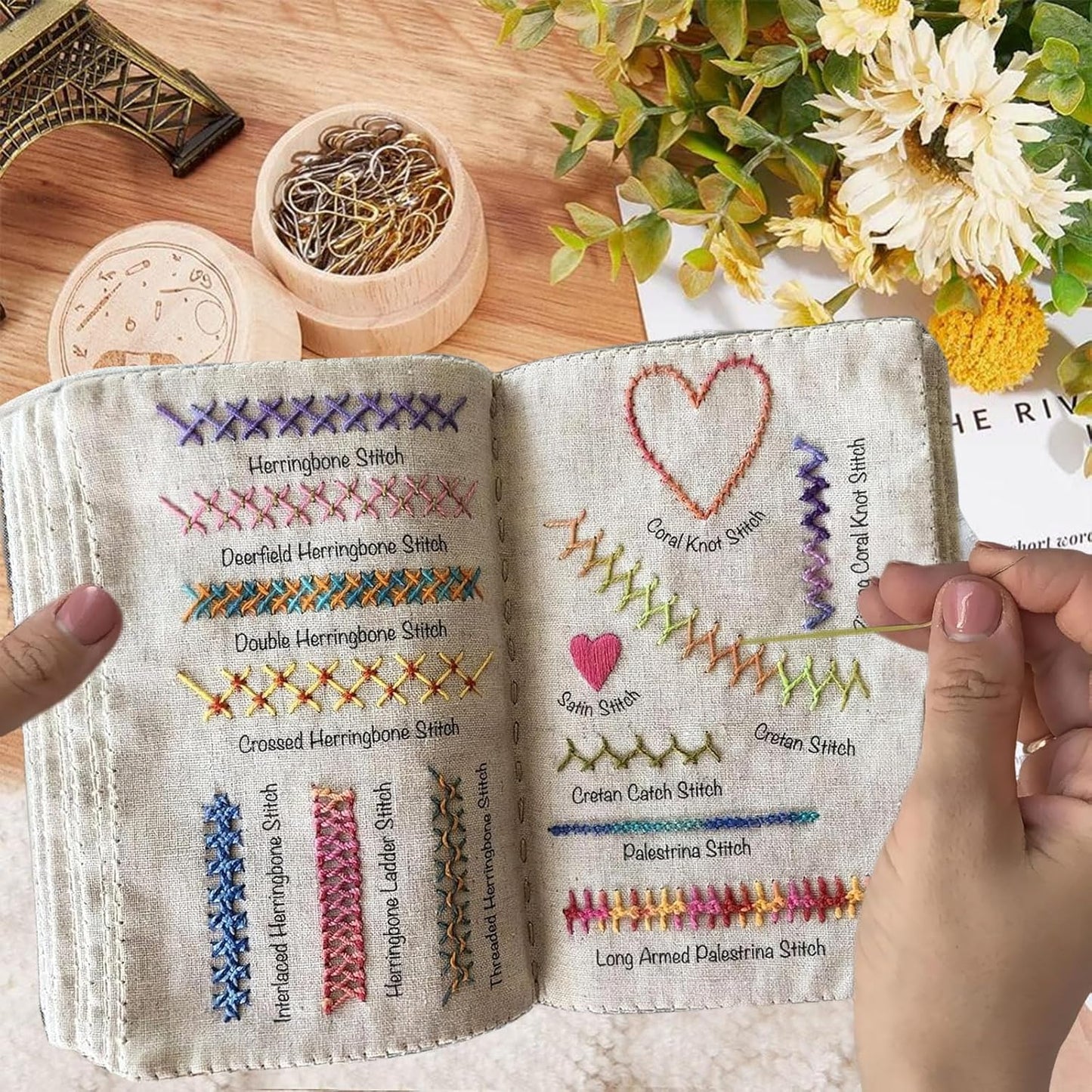 Portable Embroidery Stitch Book + Professional Sewing Kit