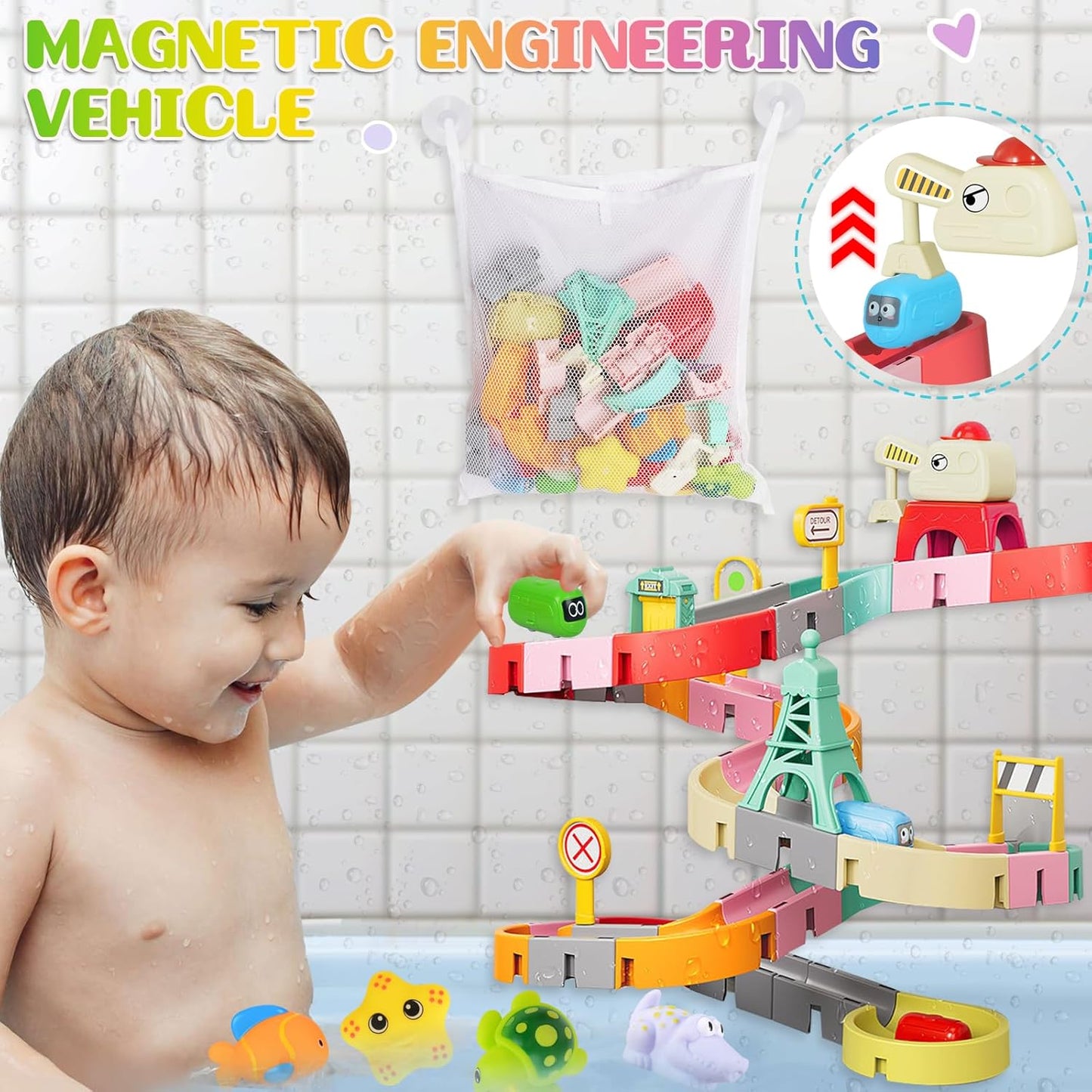 Bathtub Toy Set – DIY Water Play & Squeeze Toys for Kids Ages 3-7