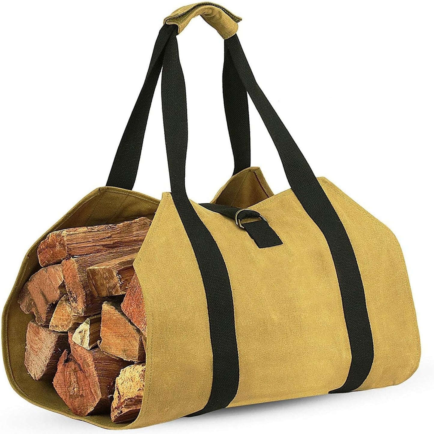 Waterproof Firewood Storage Bag – Waxed Canvas Log Carrier with Handles for Outdoor Camping & Trips