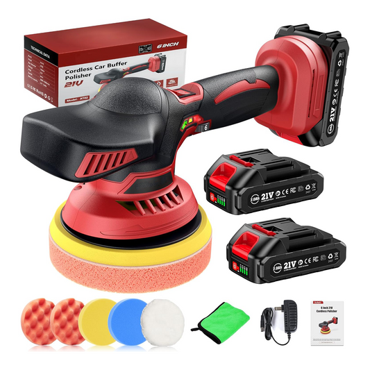 Cordless Car Buffer Polisher kit w/ 2x2000mAh 21V Batteries