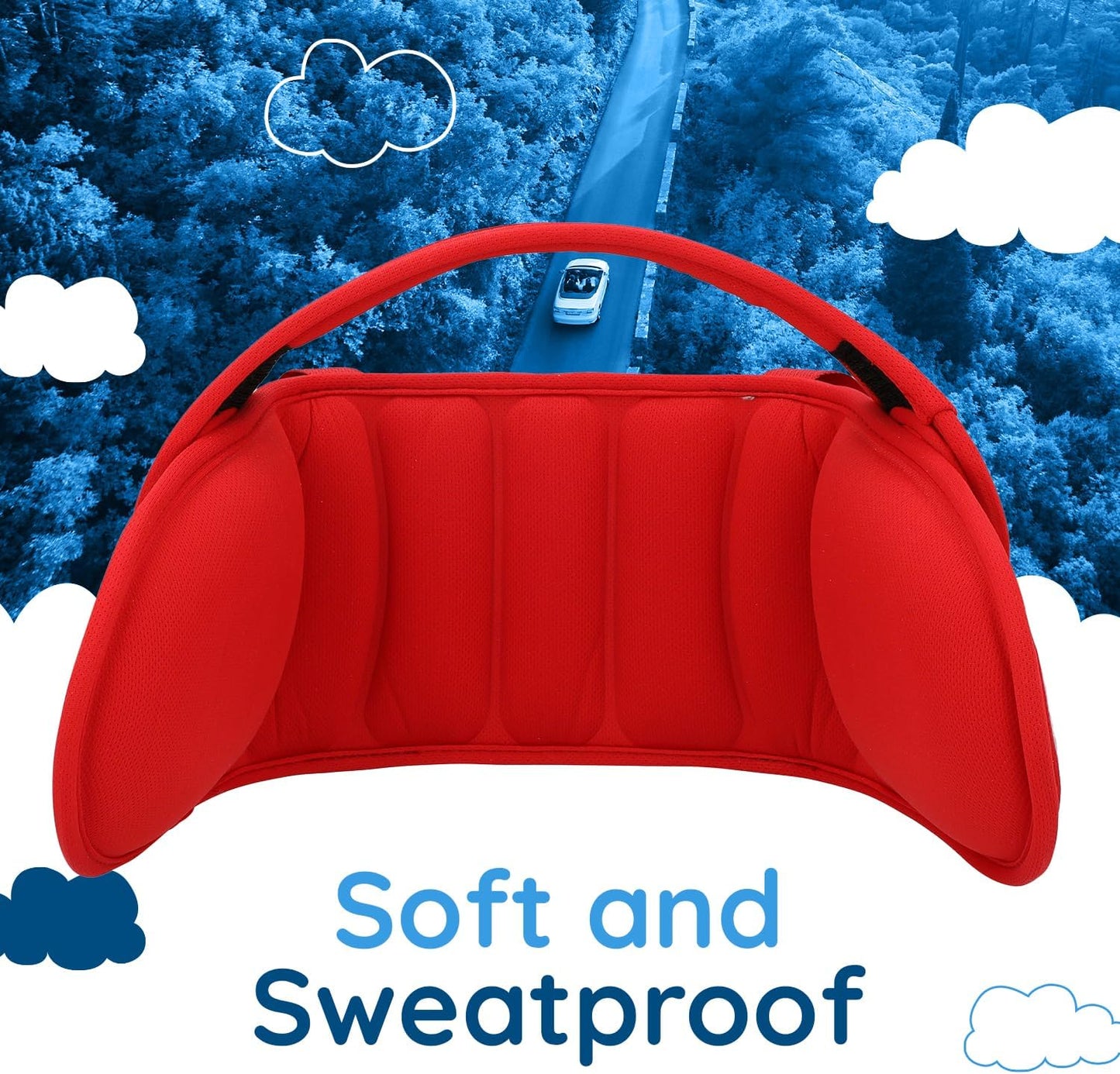 Child Head Strap for Car Seat – Adjustable Polyester Carseat Head Support for Toddlers