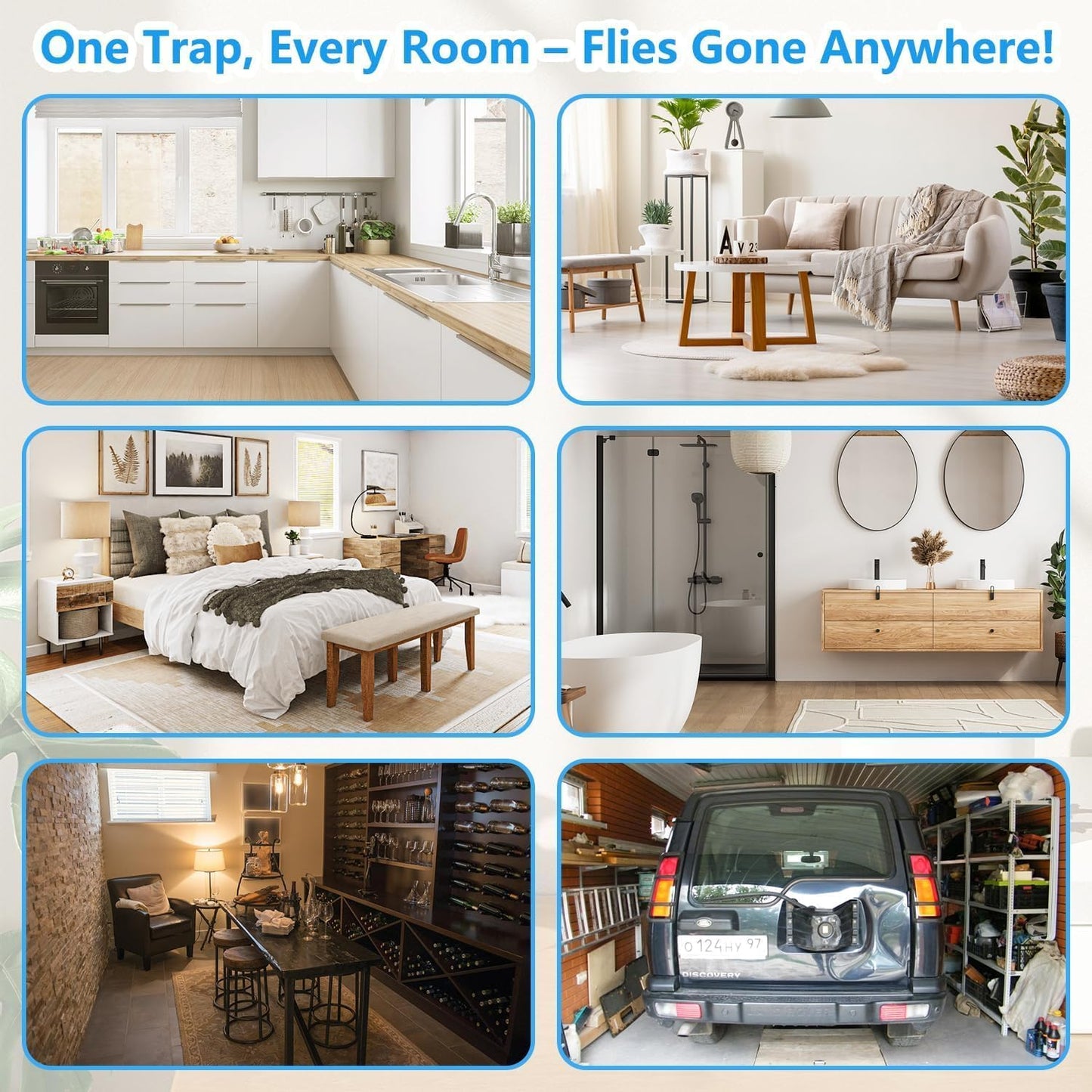 2 Fly Traps with 4 Refills – Plug-In Indoor Insect Catcher