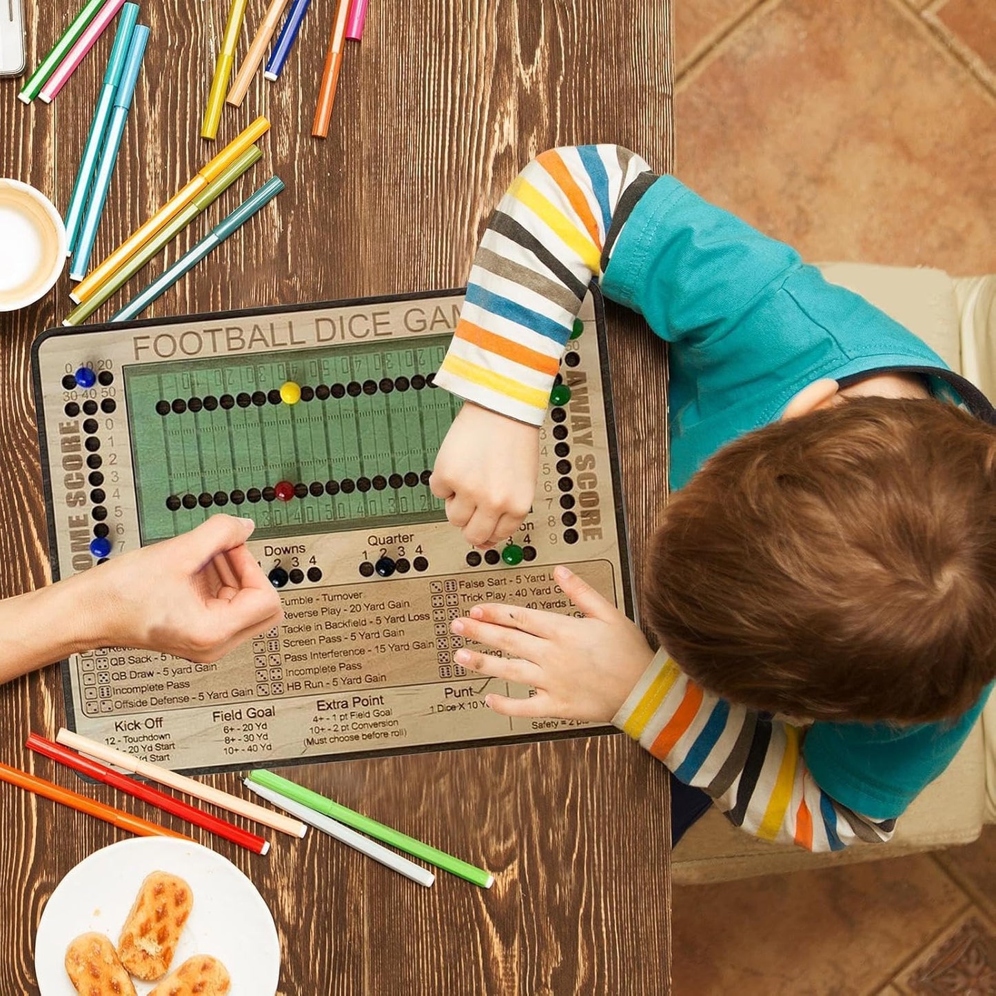 Wooden Football Dice Board Game – Family Soccer Tabletop Game