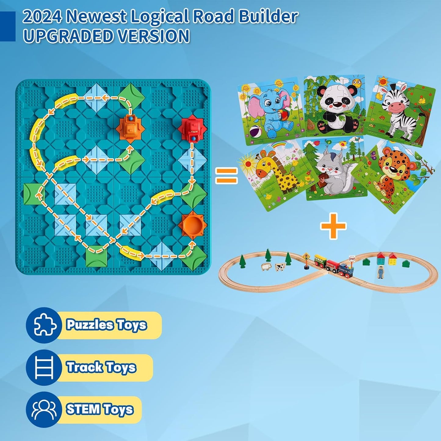 Children's Board Game STEM Learning Toy – Logic Puzzle Set with 200+ Challenges & 4 Difficulty Levels