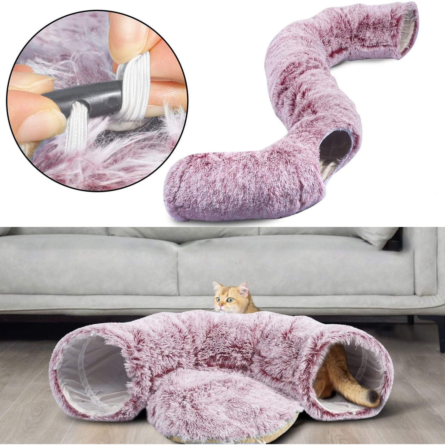 Christmas Tree Cat Tunnel Bed – 2-in-1 Play Tunnel & Cozy Resting Spot for Cats