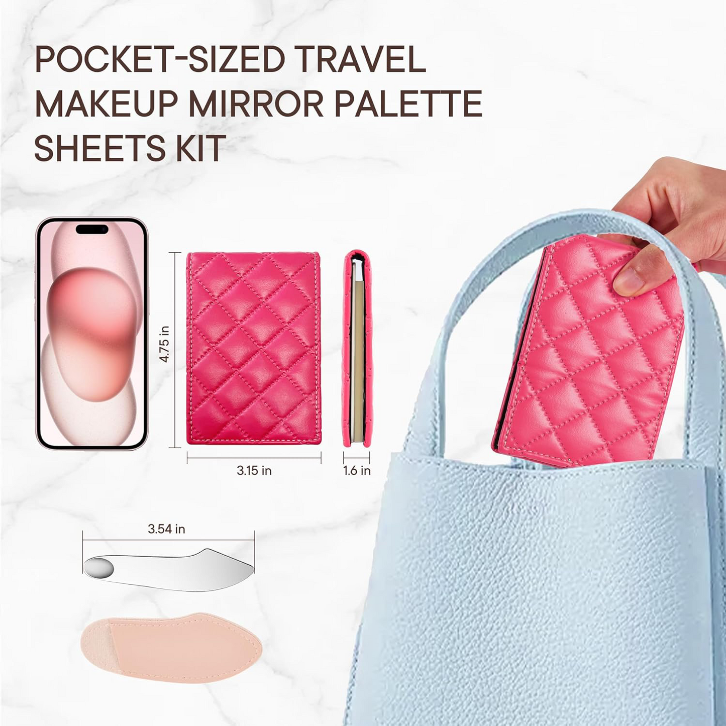 Foundation Cream Makeup Mixing Palette Set – Portable Travel Mirror with Disposable Palette Papers