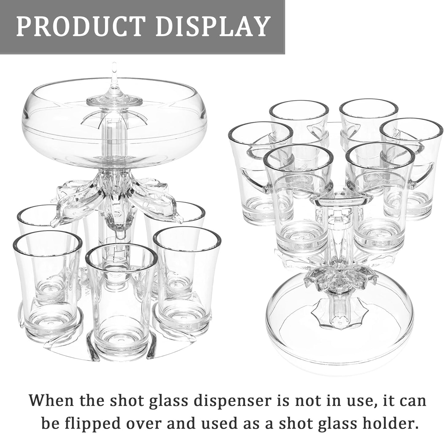 Wine Dispenser Set – With 6 Glasses | Liquid Separator Design | Upgraded Food-Grade Acrylic | Perfect for Parties & Bars