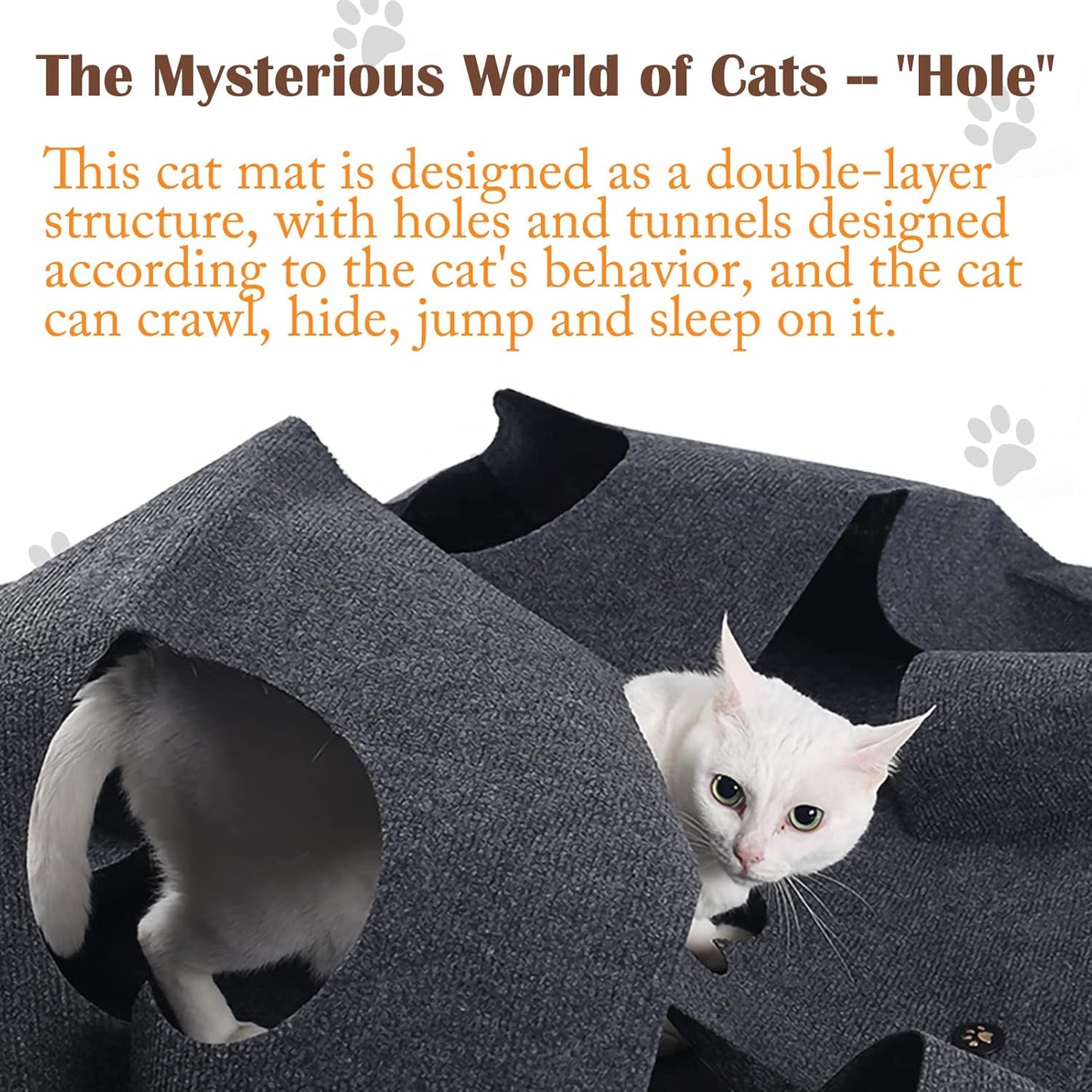 Durable Activity Cat Mat – Foldable Space-Saving Interactive Scratching Play Rug for Cats