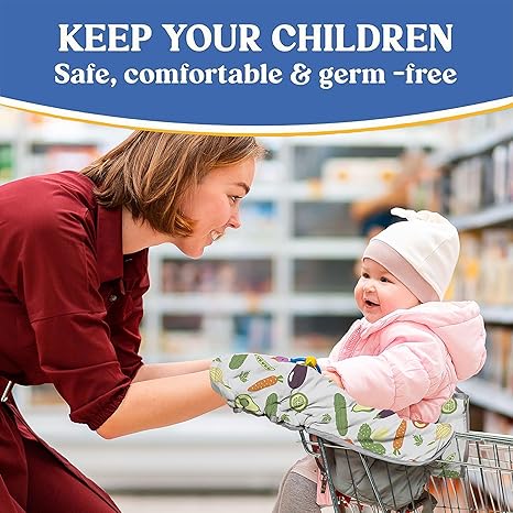 Baby Shopping Cart Cover & High Chair Cover – 100% Cotton, Multi-Functional Seat Protector | Comfortable, Hygienic, and Convenient